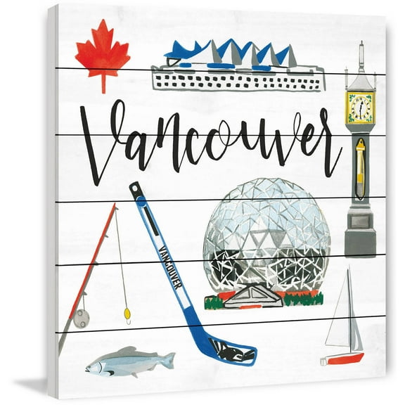 Marmont Hill "Red Maple Leaf" by Molly Rosner Painting Print on White Wood