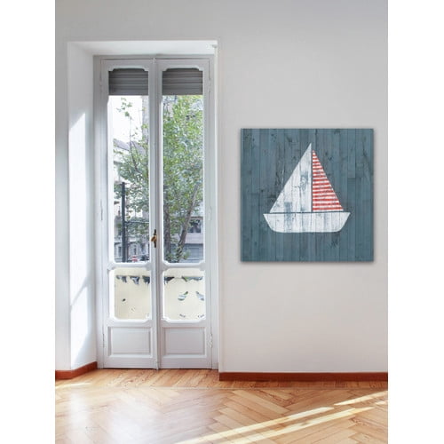 Marmont Hill "Red Striped Sail" Painting Print on Wrapped Canvas