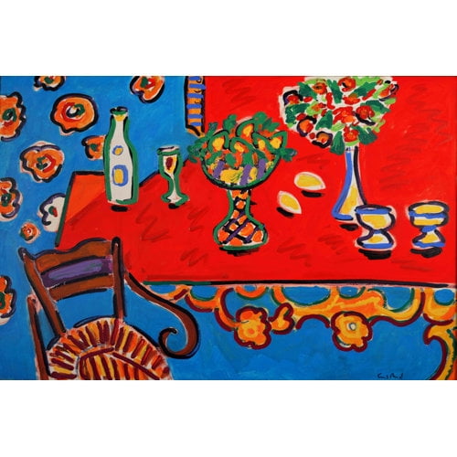 Marmont Hill "Red Table" by Wayne Ensrud Painting Print on Canvas