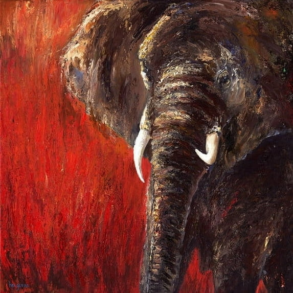 Marmont Hill "Red Tranquility" by Bergerac Painting Print on Wrapped Canvas