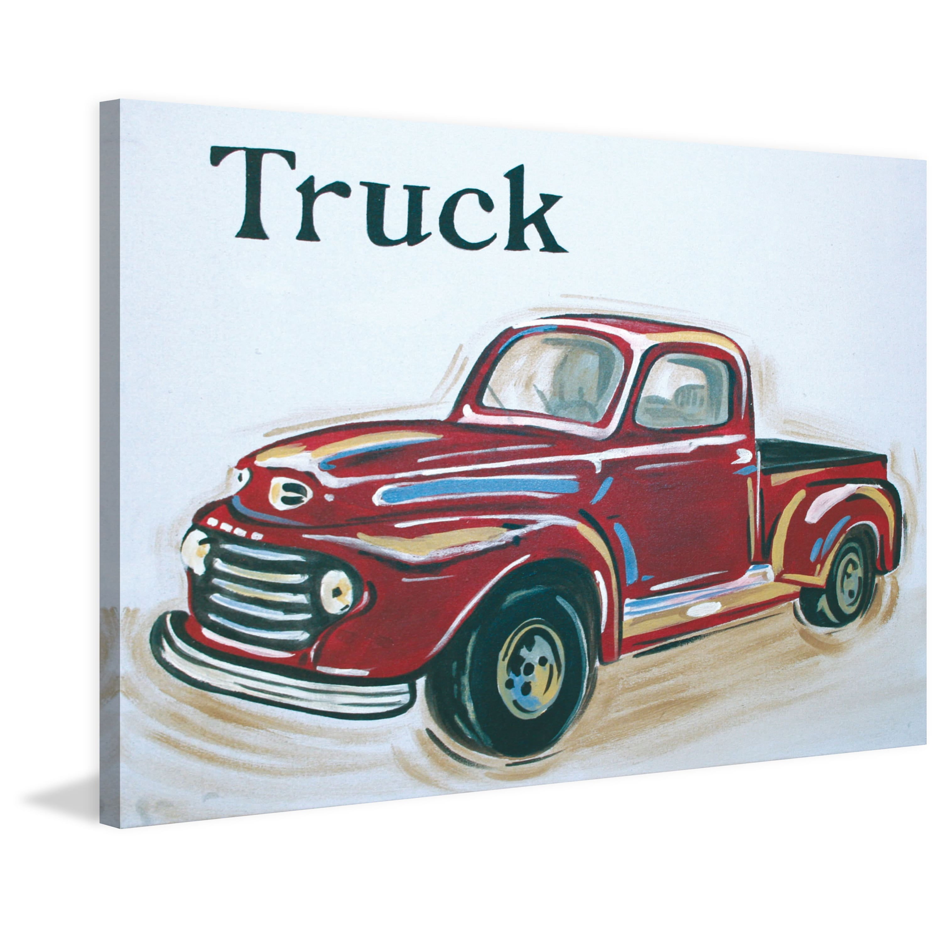 Vintage Red Truck Canvas Art Print