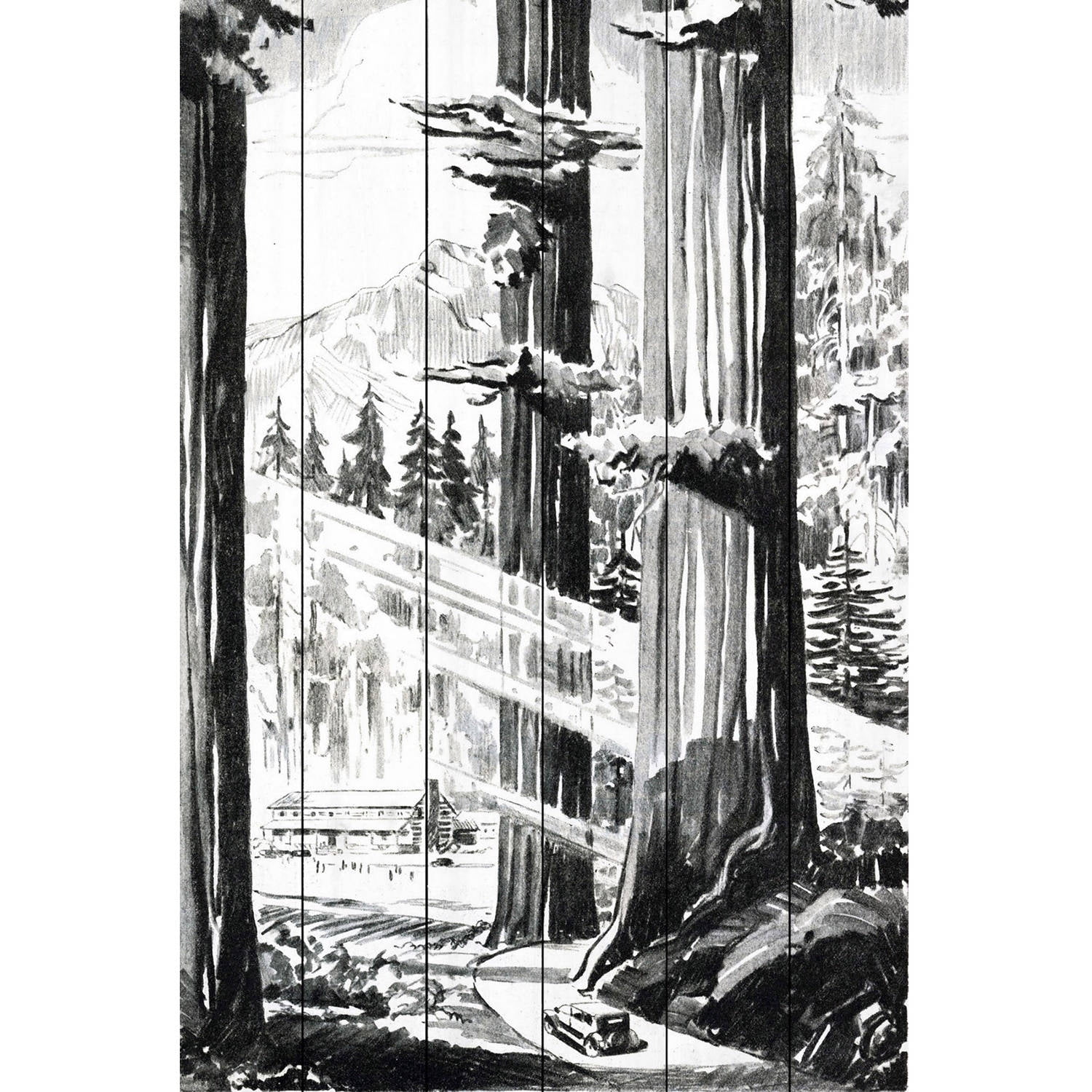 Marmont Hill "Redwoods" Painting Print on White Wood