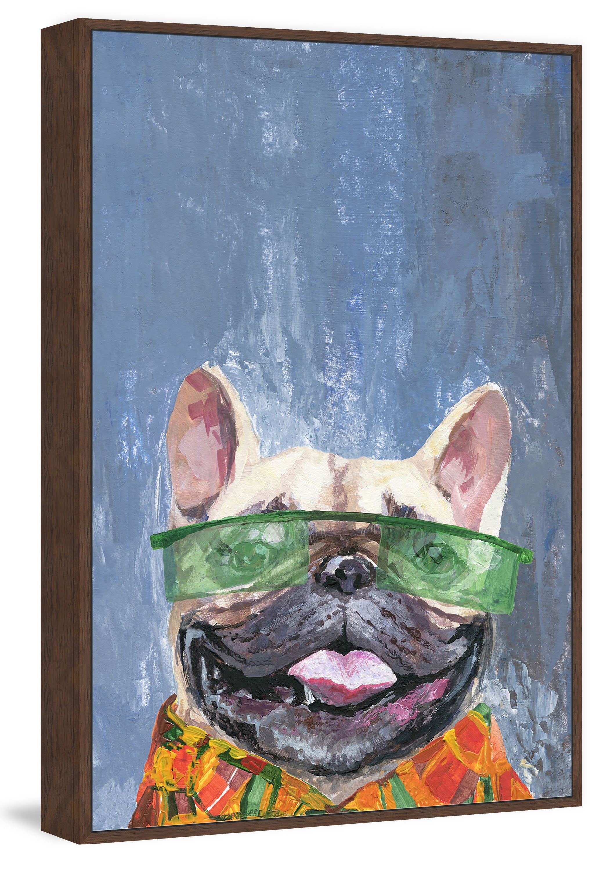 Marmont Hill "Retro Dog" Floater Framed Painting Print on Canvas