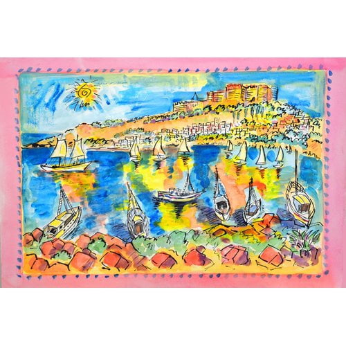 Marmont Hill "Rhodes Greece" by Wayne Ensrud Painting Print on Canvas