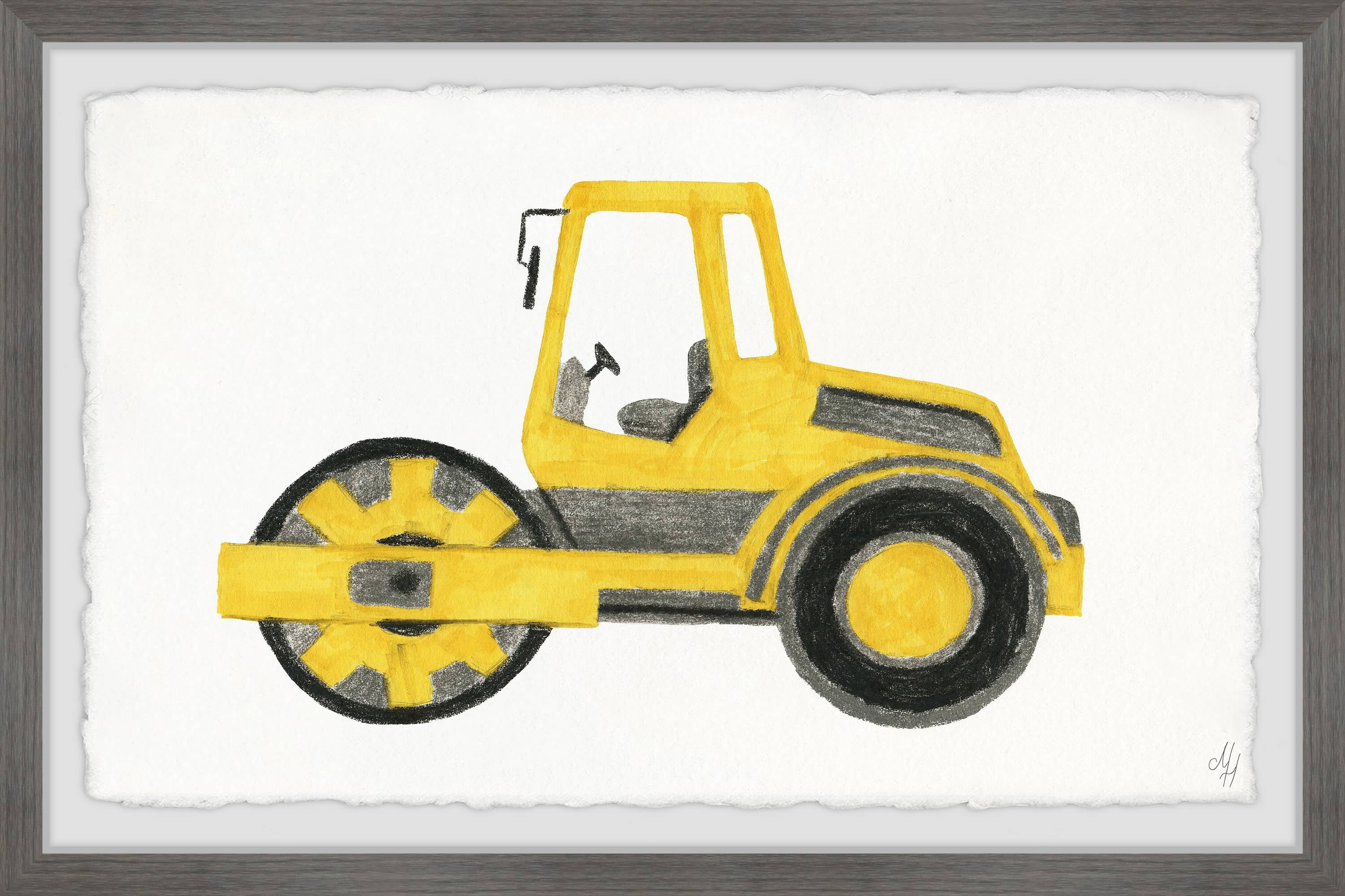 Marmont Hill Road Roller Truck Framed Wall Art, 12.00" x 1.50"