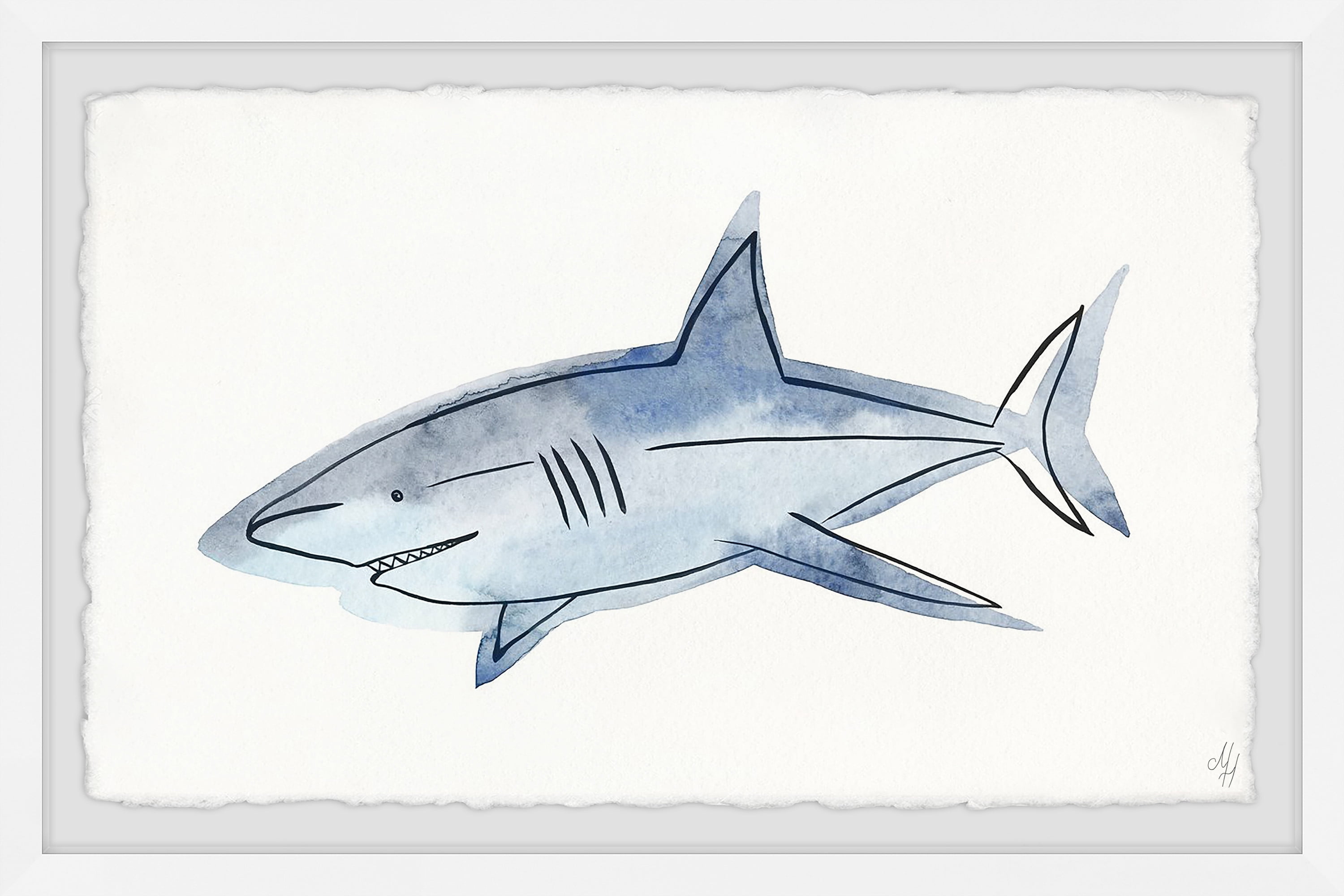 Marmont Hill Roaming Shark Framed Wall Art