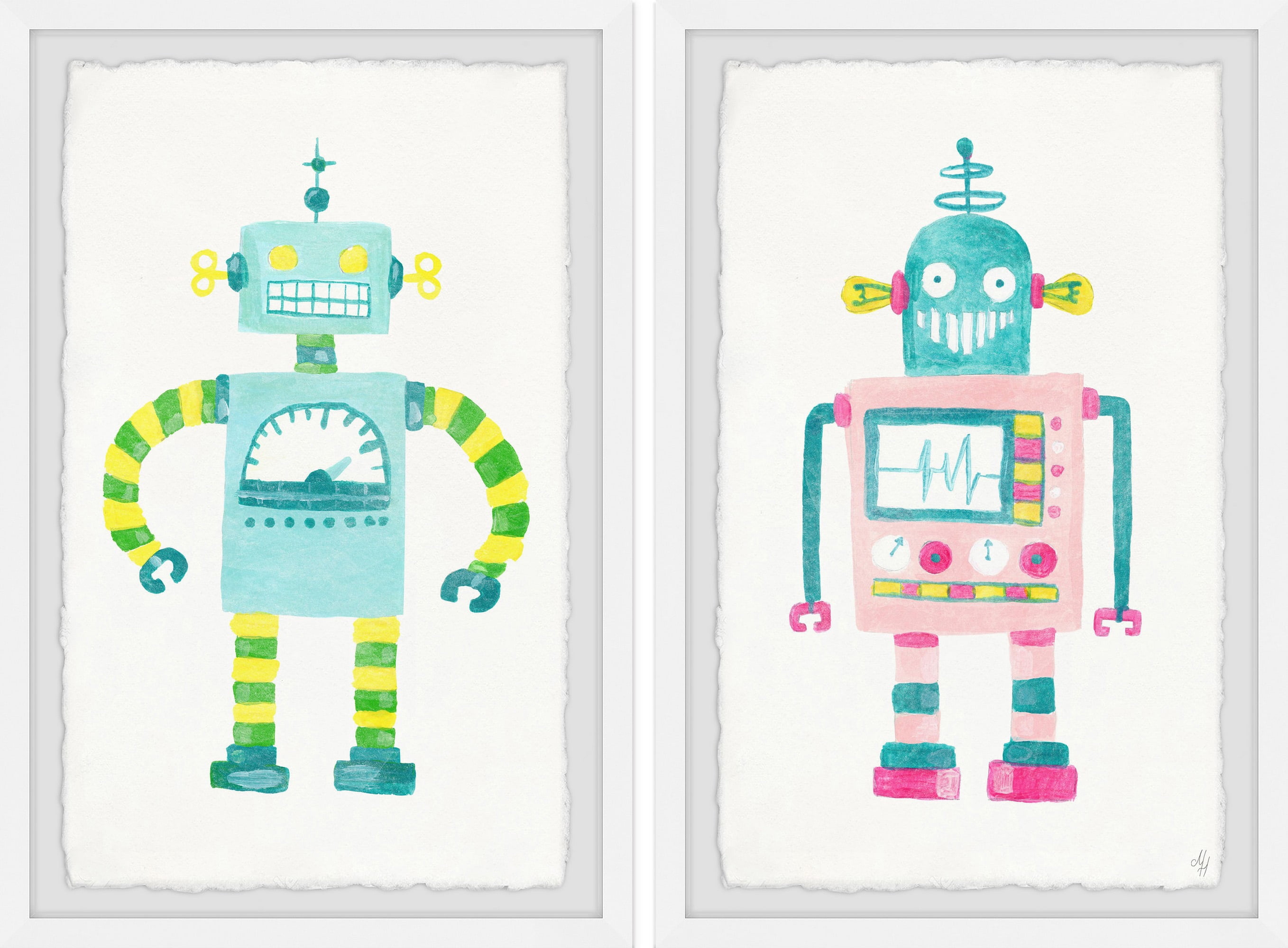 Marmont Hill Robot Diptych, Art Prints 32.00" x 1.50"