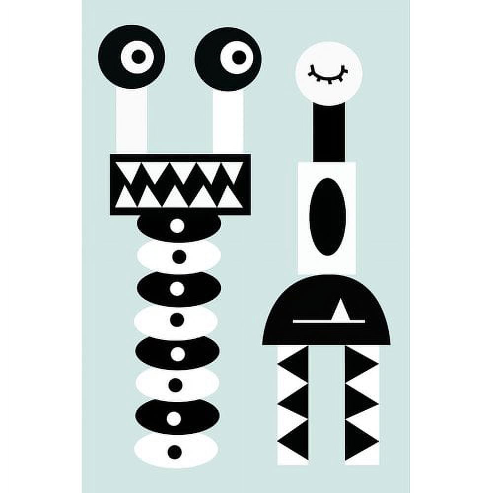 Marmont Hill "Robot Grin" by Katarina Snygg Painting Print on Wrapped Canvas