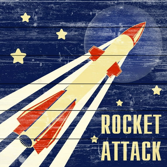 Marmont Hill - "Rocket Attack" Painting Print on White Wood