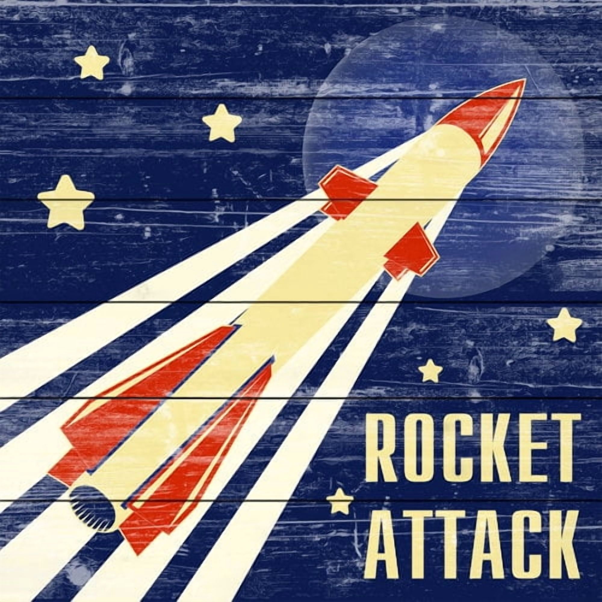 Marmont Hill - "Rocket Attack" Painting Print on White Wood