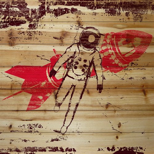 Marmont Hill - "Rocket Man" Painting Print on Natural Pine Wood