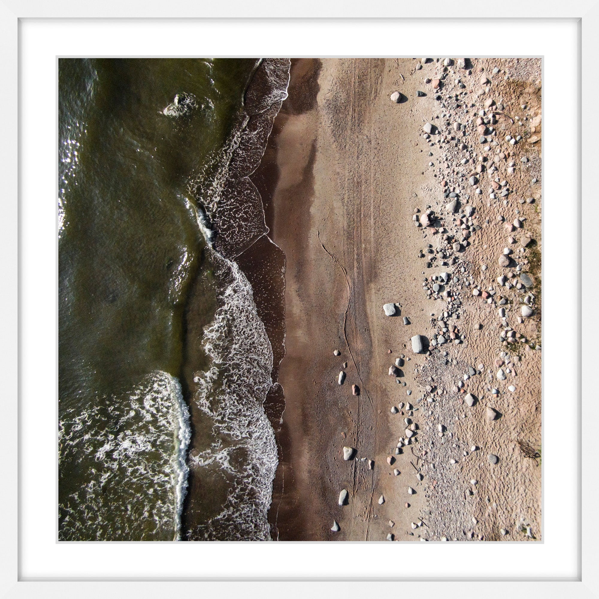 Marmont Hill "Rocky Shore" By Karolis Janulis Framed Painting Art Print, 12.0" x 1.5"