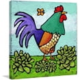 thumbnail image 1 of Marmont Hill - "Rooster and Butterfly" by Janet Nelson Painting Print on Wrapped Canvas, 1 of 1