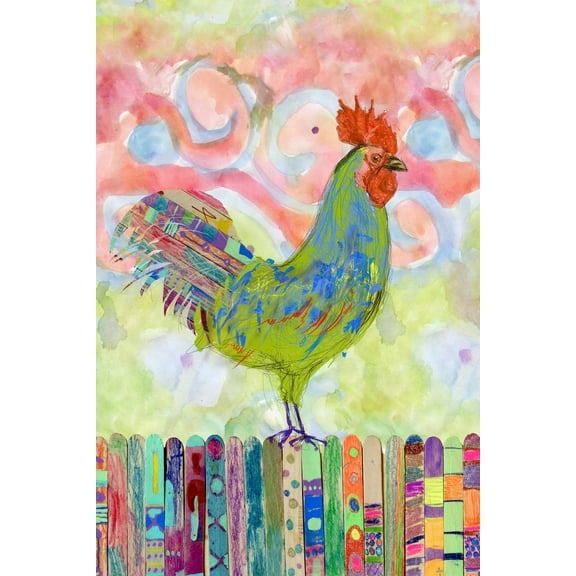 Marmont Hill Rooster on a Fence I Canvas Wall Art