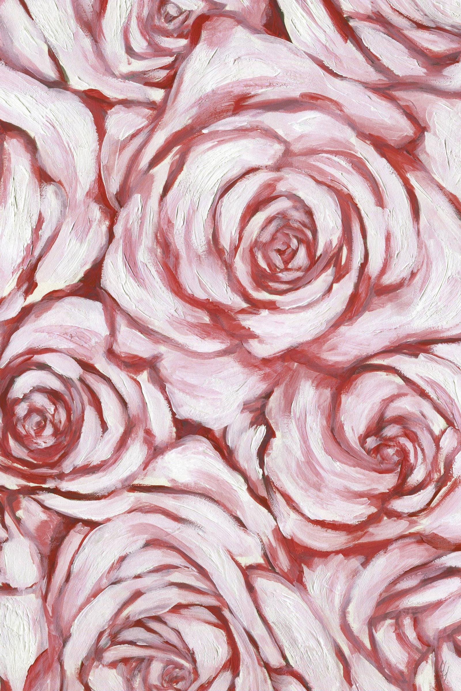 Large Pink and Red Rose Canvas Wall Art