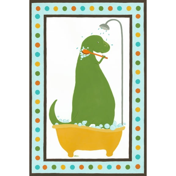 Marmont Hill Rub-a-dub Dino II Canvas Wall Art