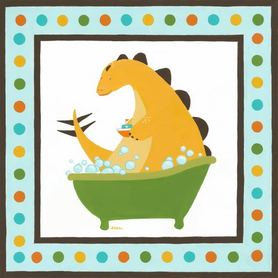 Marmont Hill Rub-a-dub Dino IV Canvas Wall Art