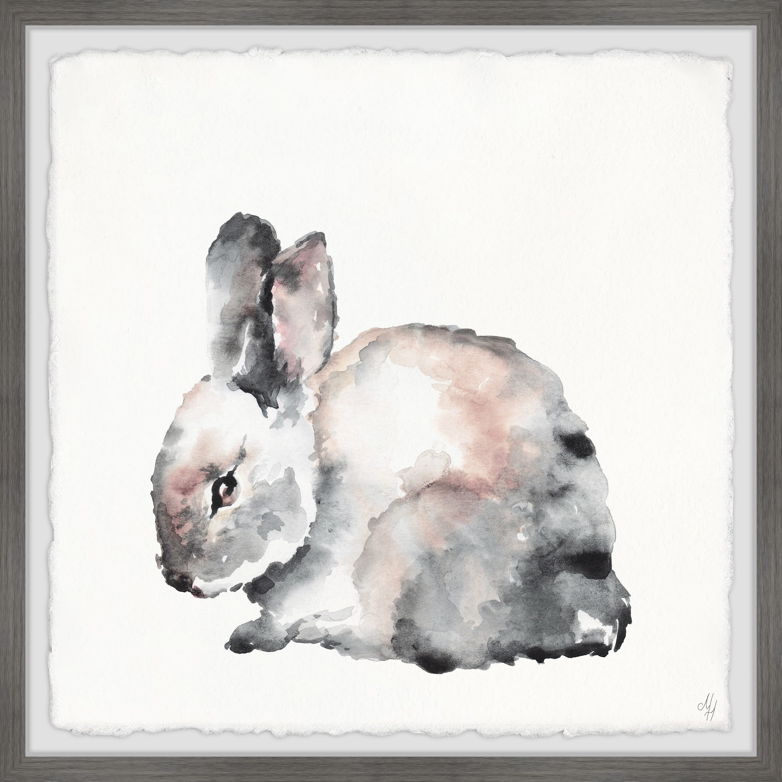 Marmont Hill Sad Bunny Framed Wall Art, 24.00" x 1.50"