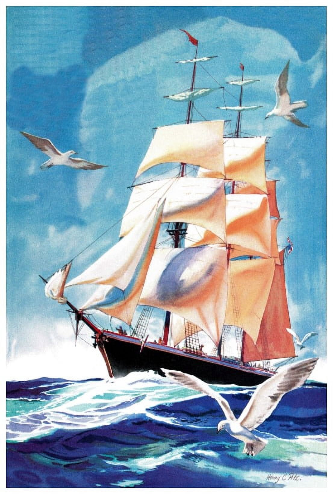 Marmont Hill "Sailing" by Curtis Painting Print on Canvas