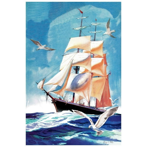 Marmont Hill "Sailing" by Curtis Painting Print on Canvas