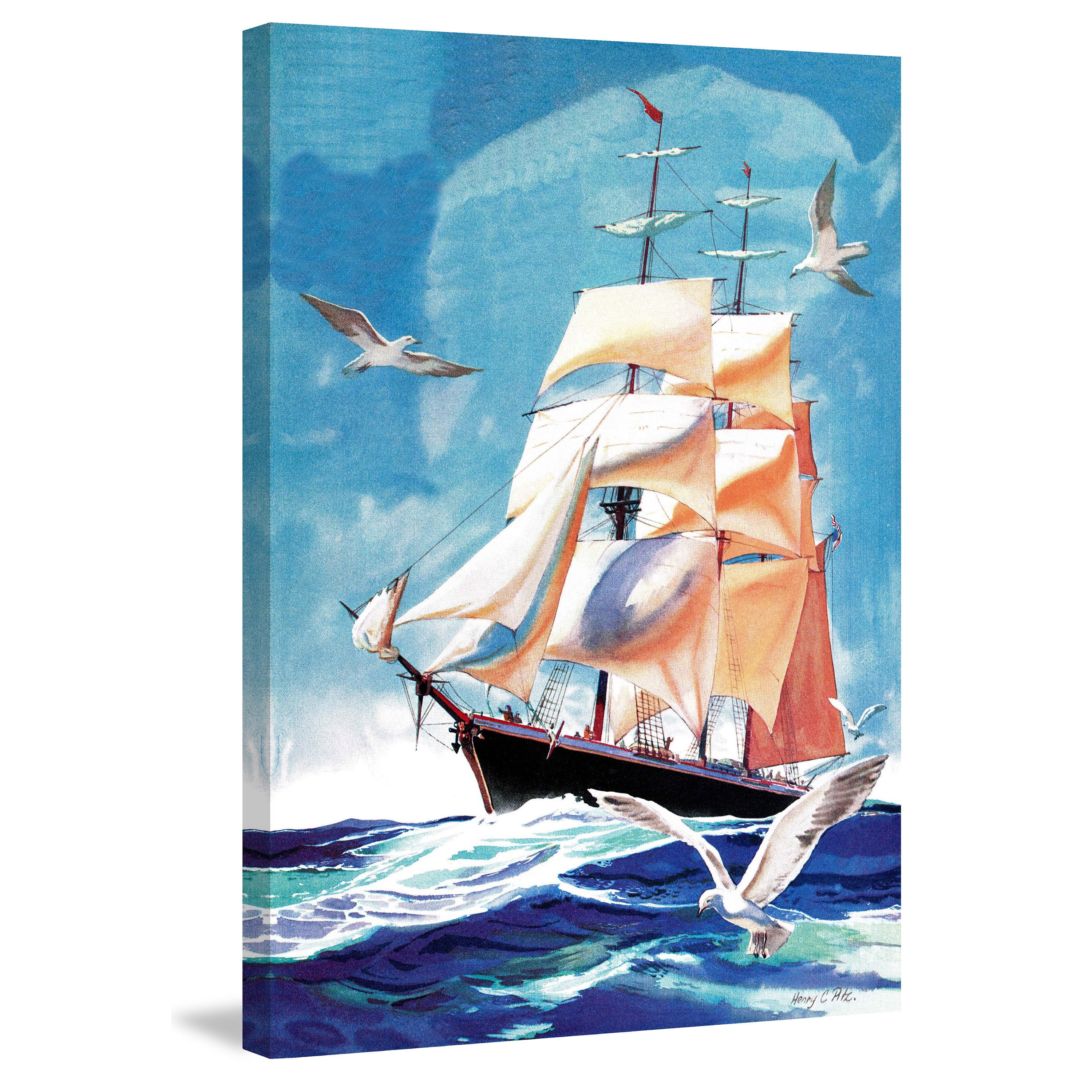 Marmont Hill "Sailing" by Curtis Painting Print on Canvas