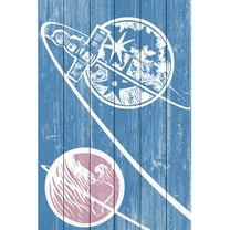 Marmont Hill - "Satellite Orbit" Painting Print on White Wood