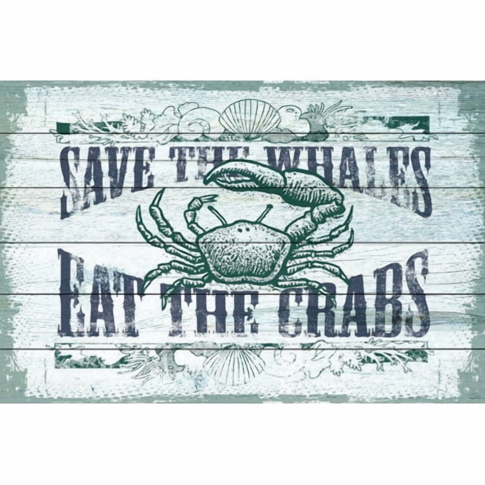 Marmont Hill "Save Whales" Painting Print on White Wood