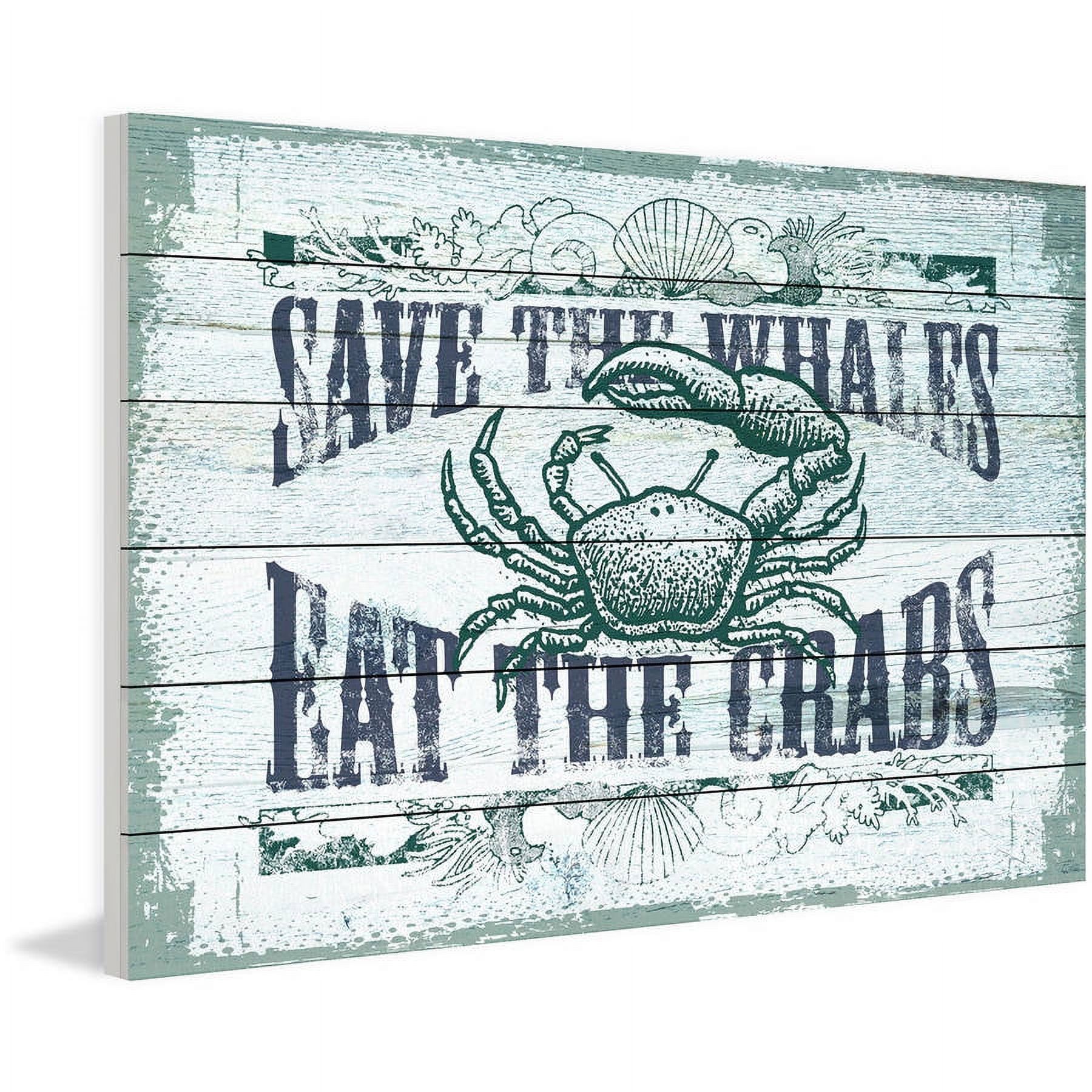 Marmont Hill "Save Whales" Painting Print on White Wood
