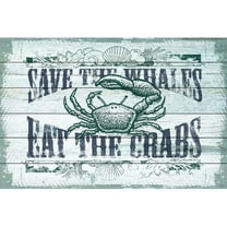 Marmont Hill "Save Whales" Painting Print on White Wood