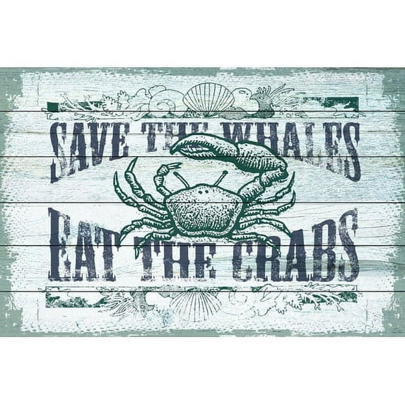 Marmont Hill "Save Whales" Painting Print on White Wood