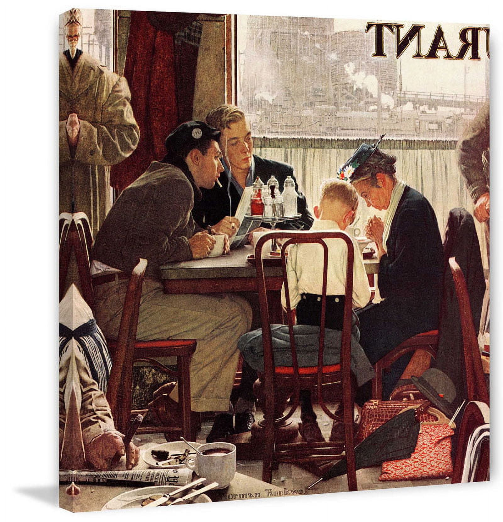 Marmont Hill Saying Grace by Norman Rockwell Canvas Wall Art