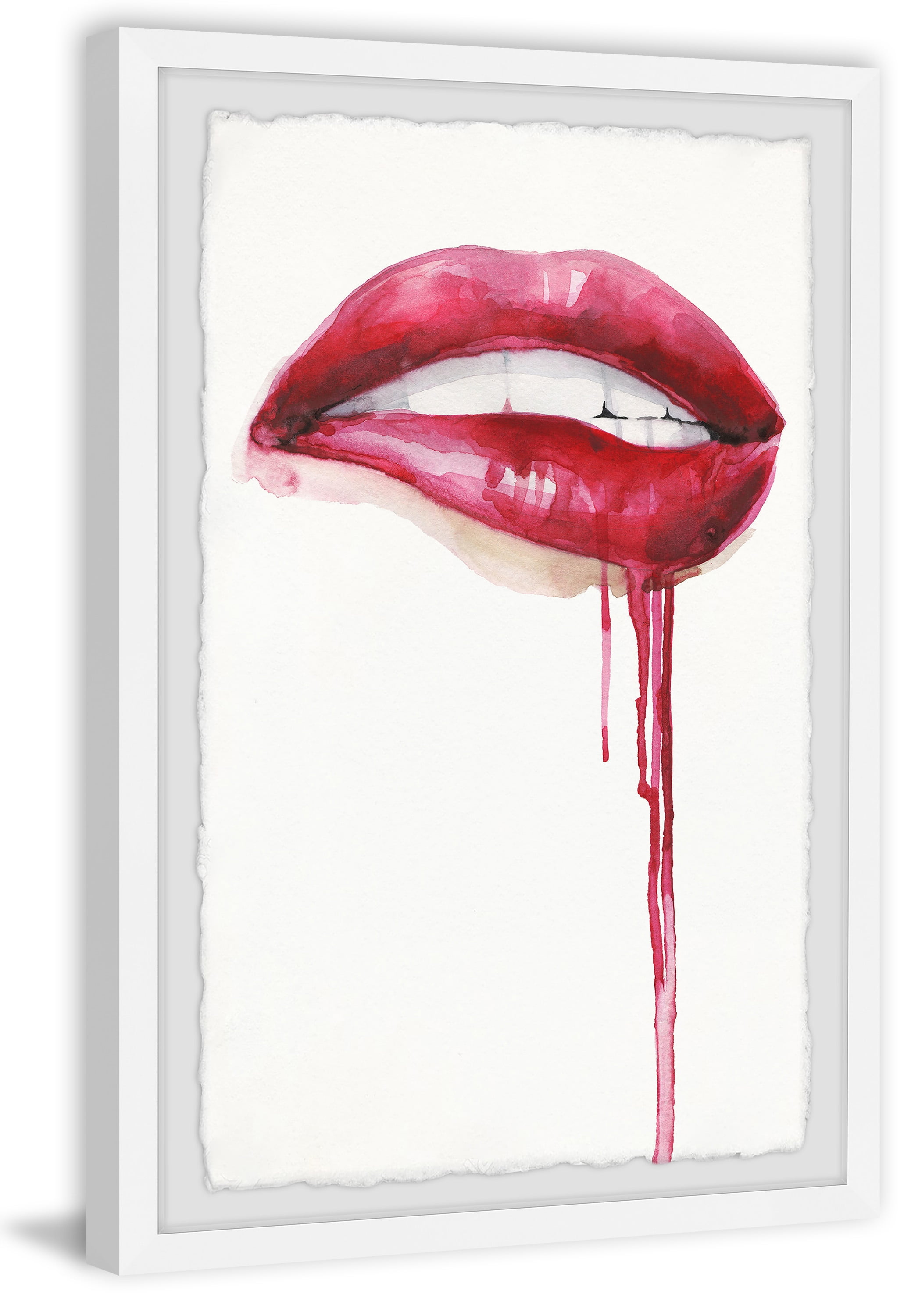 Marmont Hill Sexy Lips Framed Painting Print - 12.00 x 1.50