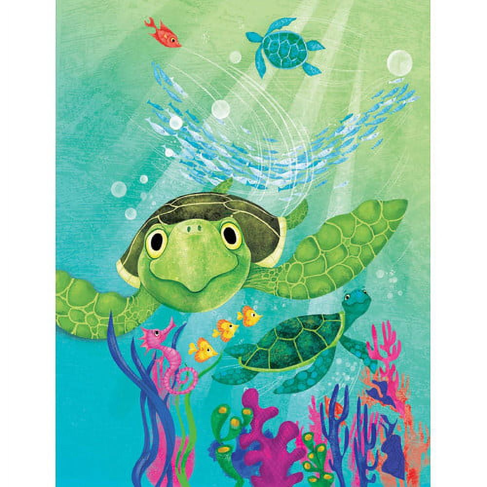 Green Sea Turtle Canvas Print for Kids' Nursery
