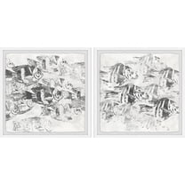 Marmont Hill Sea life Batik x iv Diptych, Art Prints 24.00" x 1.50"