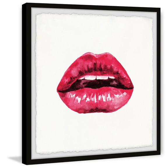 Marmont Hill "Seductive Lips" Framed Painting Art Print, 12.00" x 1.50"