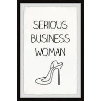 Marmont Hill Serious Business Woman Framed Wall Art, 8.00" x 1.50"