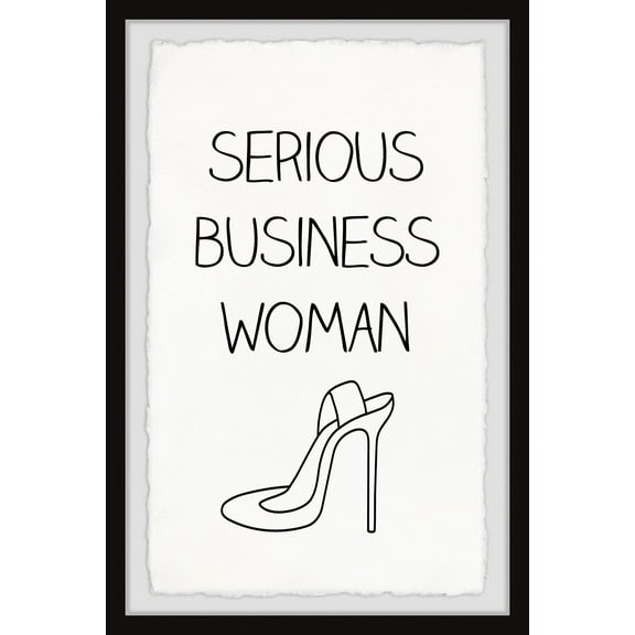 Marmont Hill Serious Business Woman Framed Wall Art, 8.00" x 1.50"