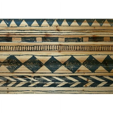 Marmont Hill - "Shape Chains" Painting Art Print On Natural Pine Wood, 36.0" x 1.5"