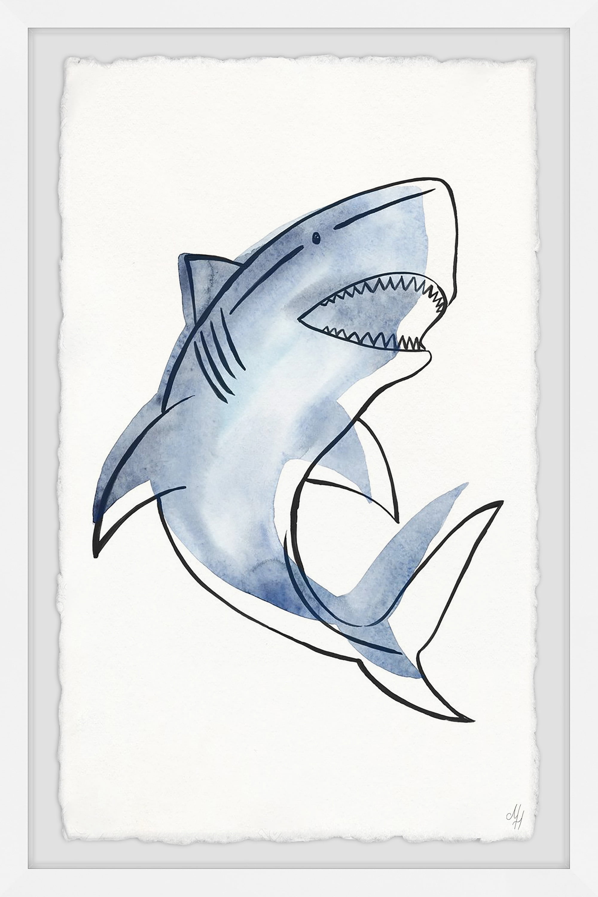 Marmont Hill Shark's Teeth Framed Wall Art