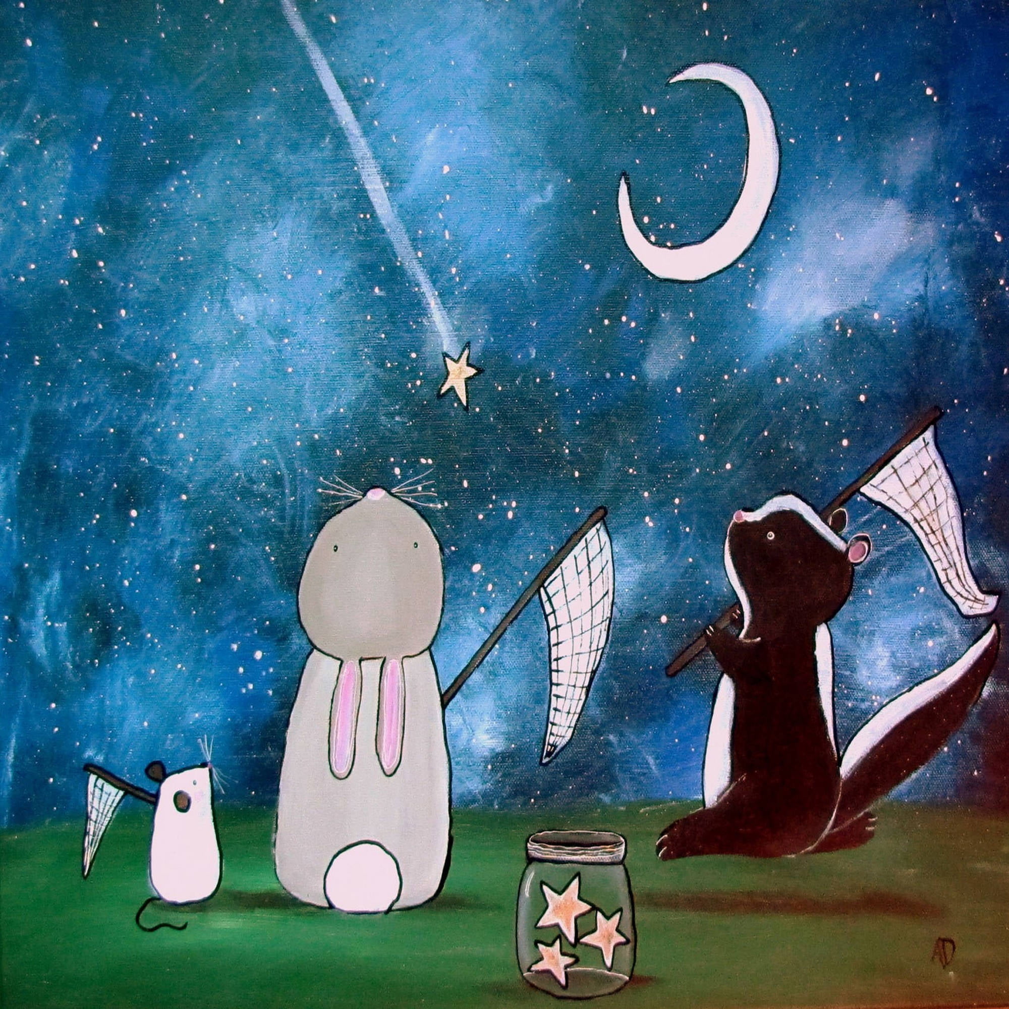 Marmont Hill "Shooting Star" by Andrea Doss Painting Print on Wrapped Canvas