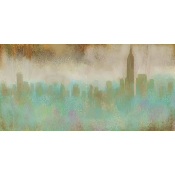 MARMONT HILL  - 'Shrouded Skyline' by Rick Novak Painting Print on Wrapped Canvas - Multi-Color 24 x 12
