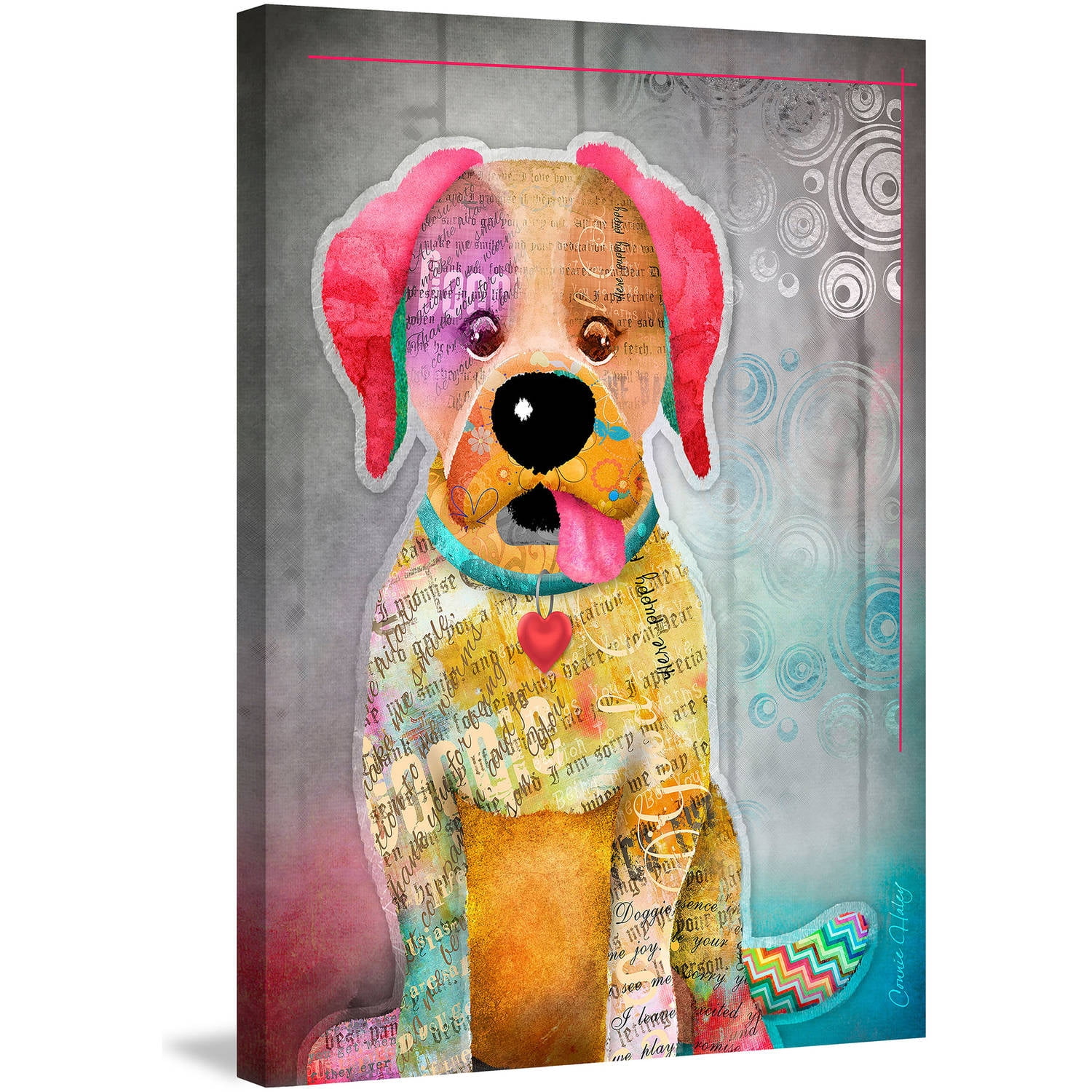 Marmont Hill "Sit Stay Love II" by Connie Haley Painting Print on Wrapped Canvas