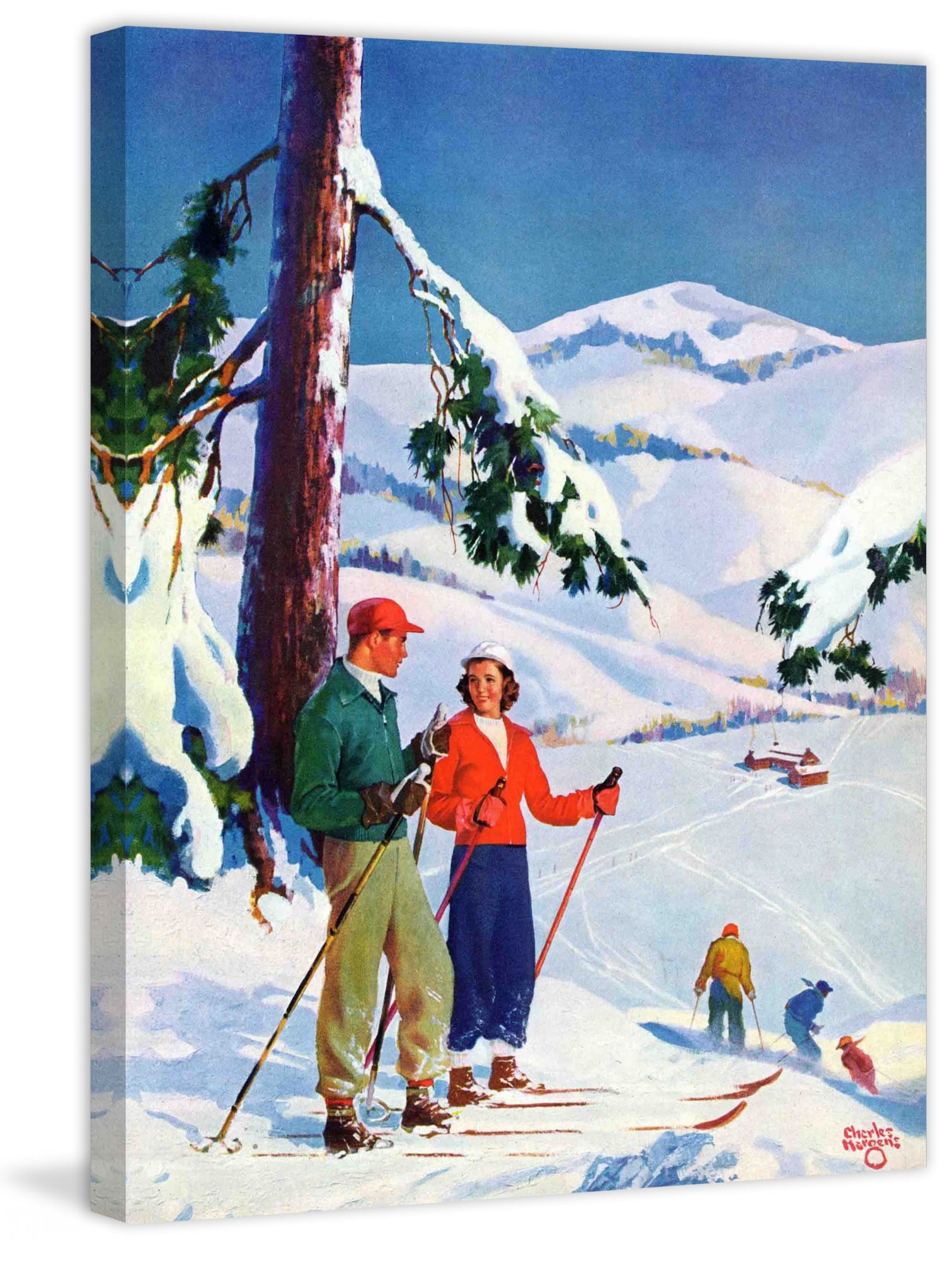 Marmont Hill Ski Break by Charles Hargens Painting Print on Wrapped Canvas