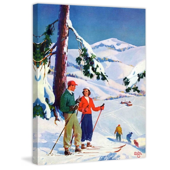 Marmont Hill Ski Break by Charles Hargens Painting Print on Wrapped Canvas