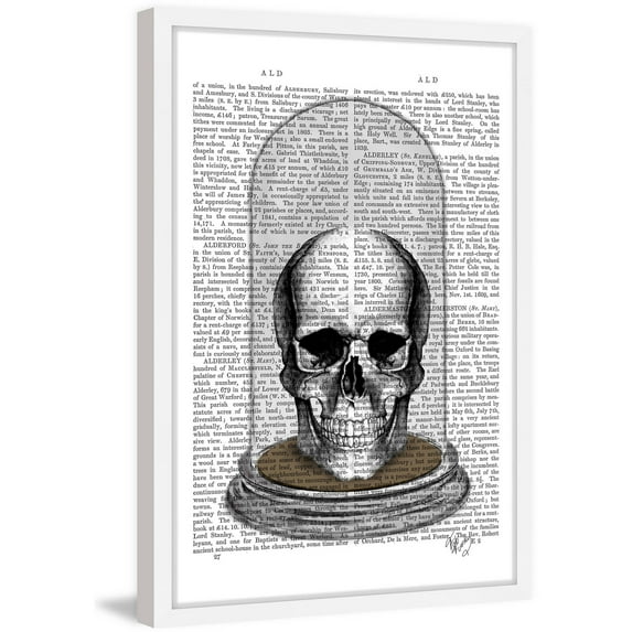 Marmont Hill "Skull in Bell Jar" Framed Painting Print