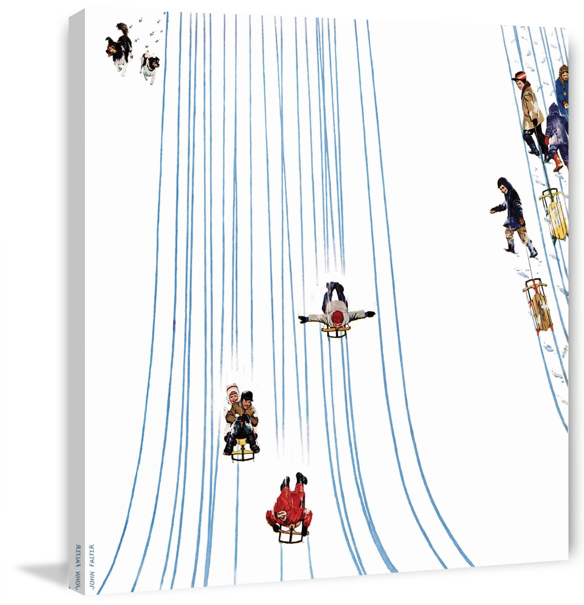 Marmont Hill Sledding Designs in the Snow by John Falter Painting Print on Canvas