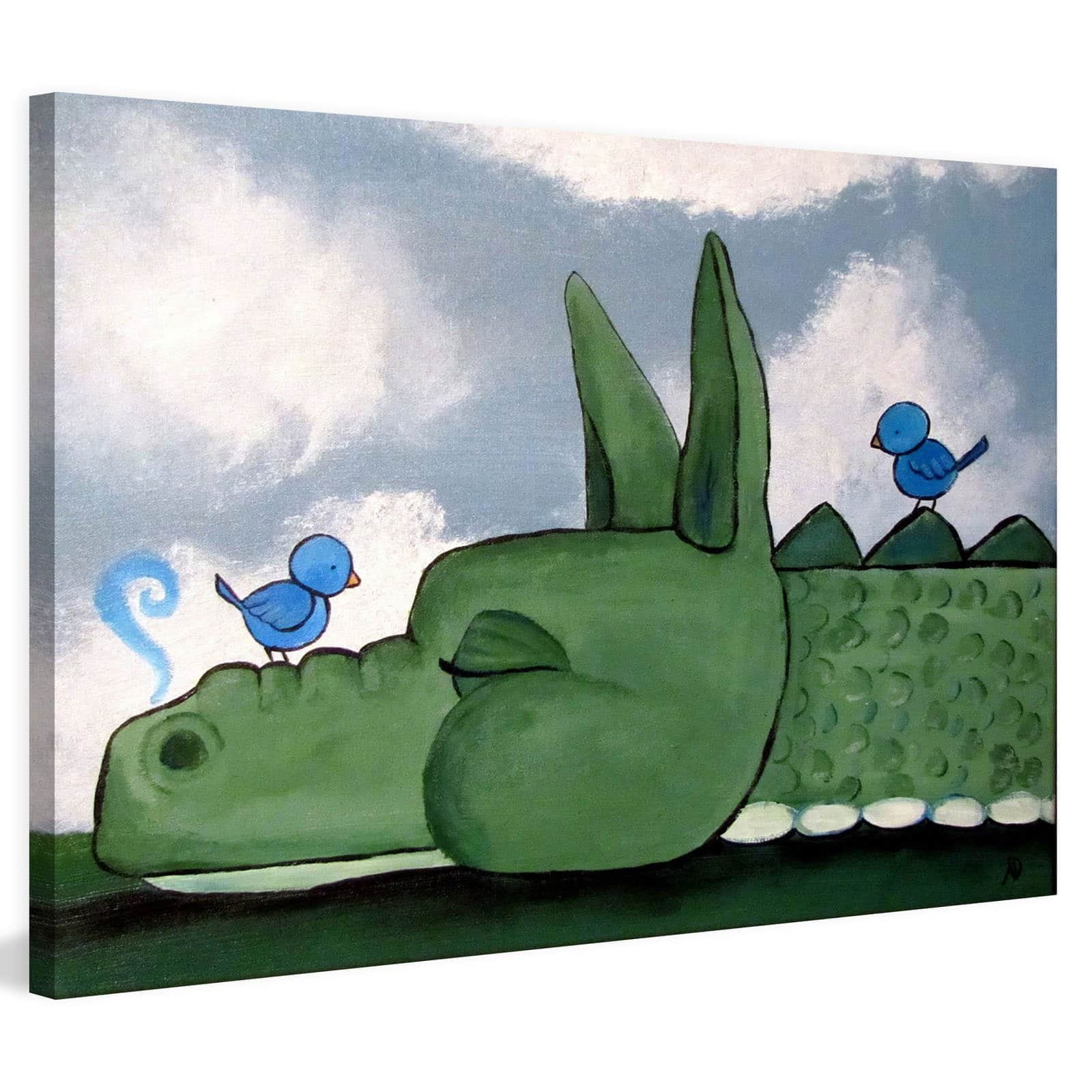 Marmont Hill "Sleepy Dragon" by Andrea Doss Painting Print on Wrapped Canvas