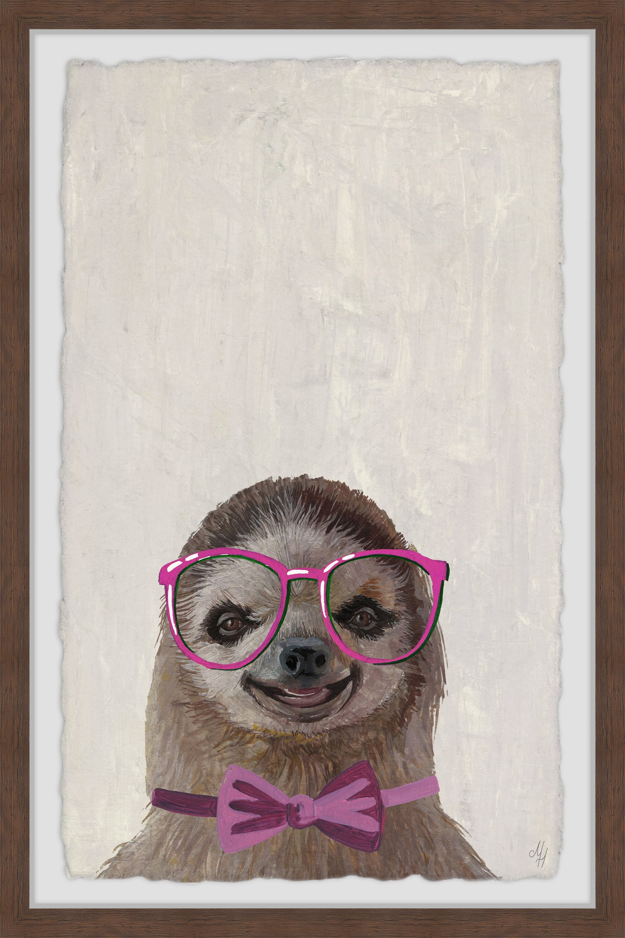 Marmont Hill Sloth with a Bow III Framed Wall Art