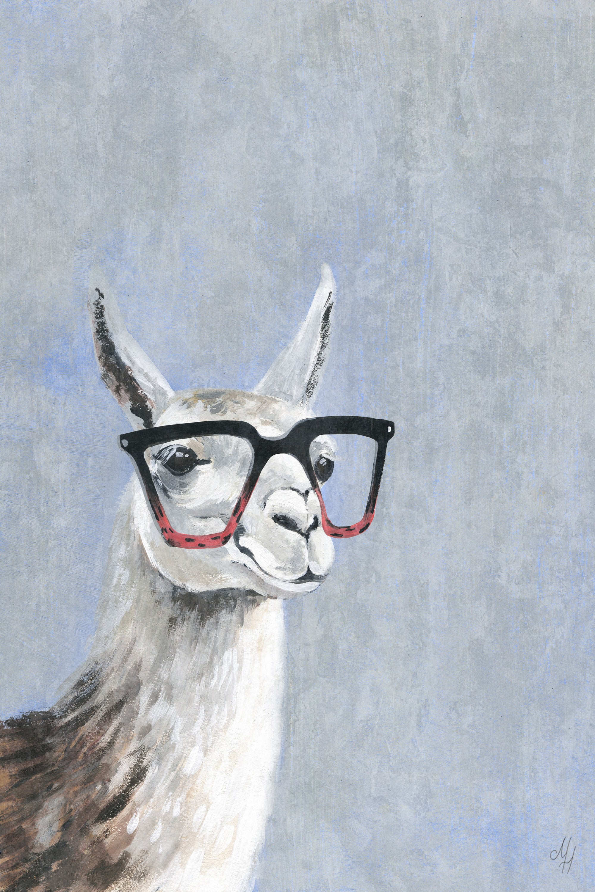 Marmont Hill Smart Llama IV Canvas Wall Art