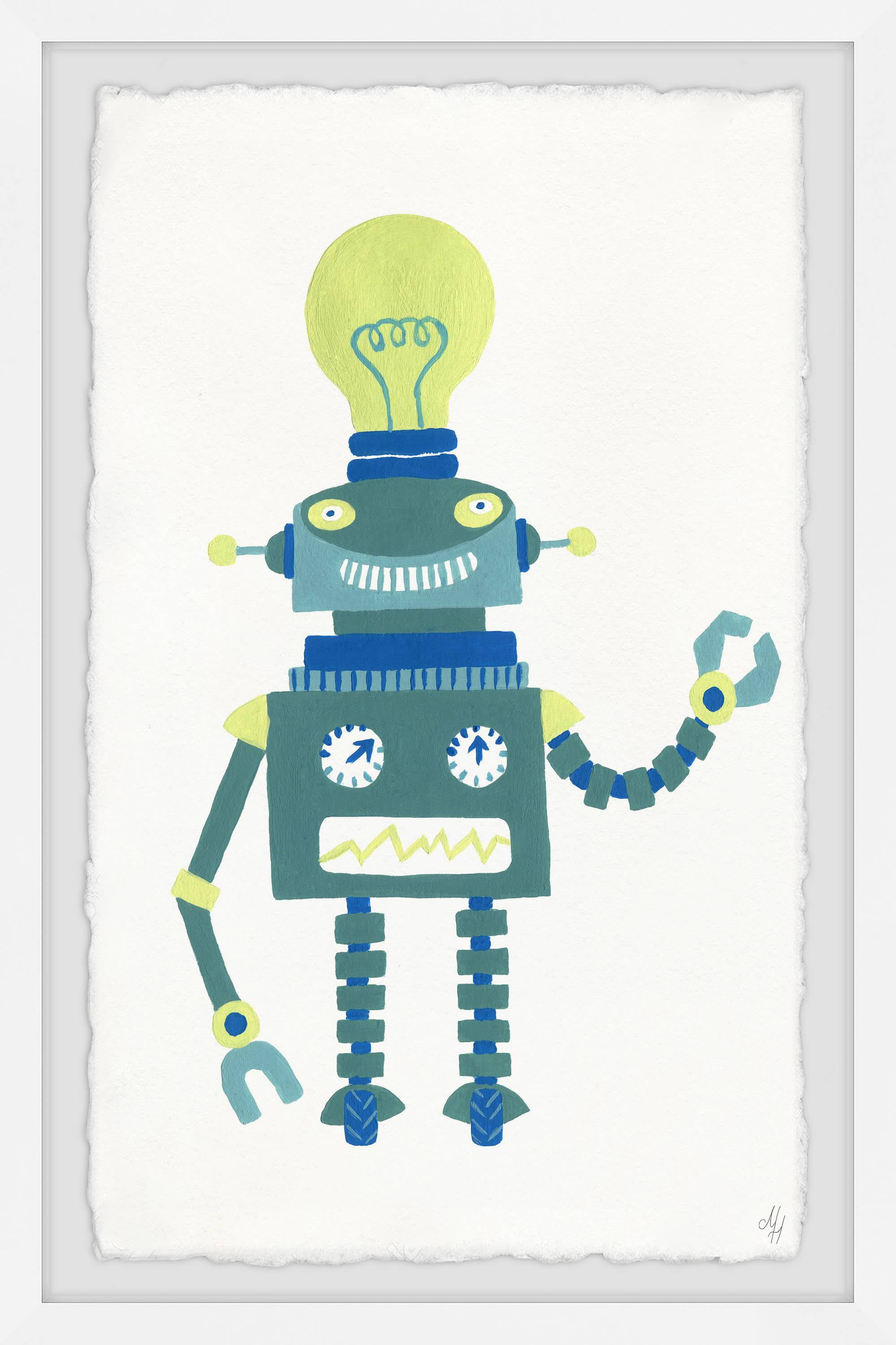Marmont Hill Smart Robot Framed Wall Art, 8.00" x 1.50"